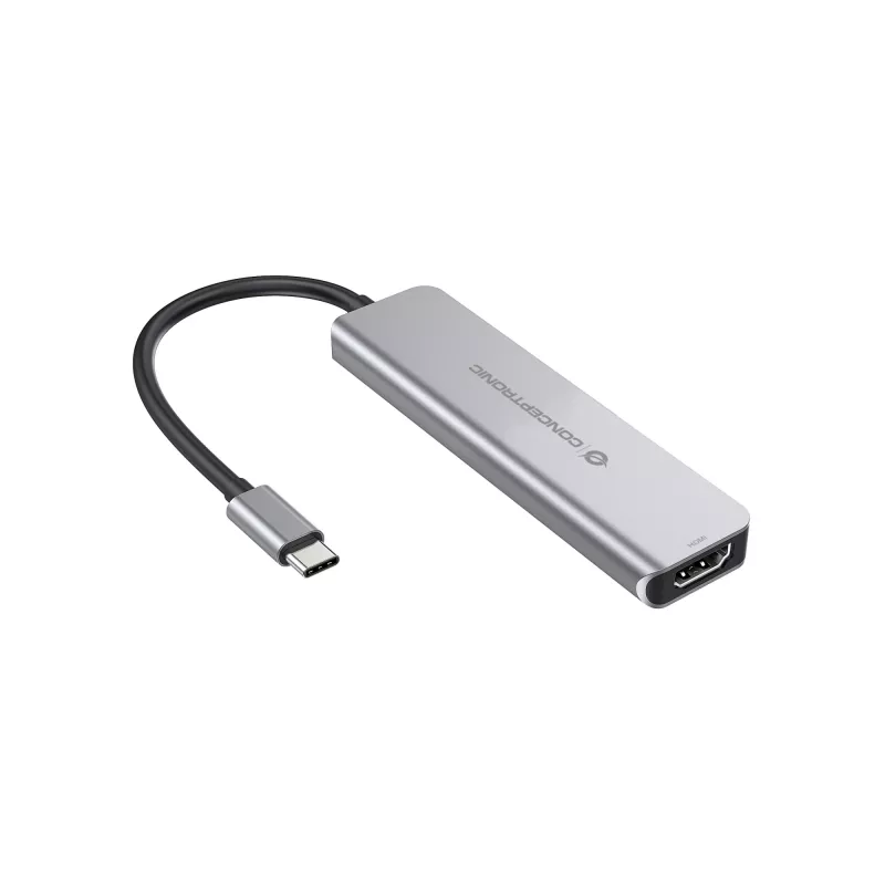 Conceptronic DONN02G nešiojamojo kompiuterio dokas / prievadų replikatorius USB 3.2 Gen 1 (3.1 Gen 1) Type-C aliuminis