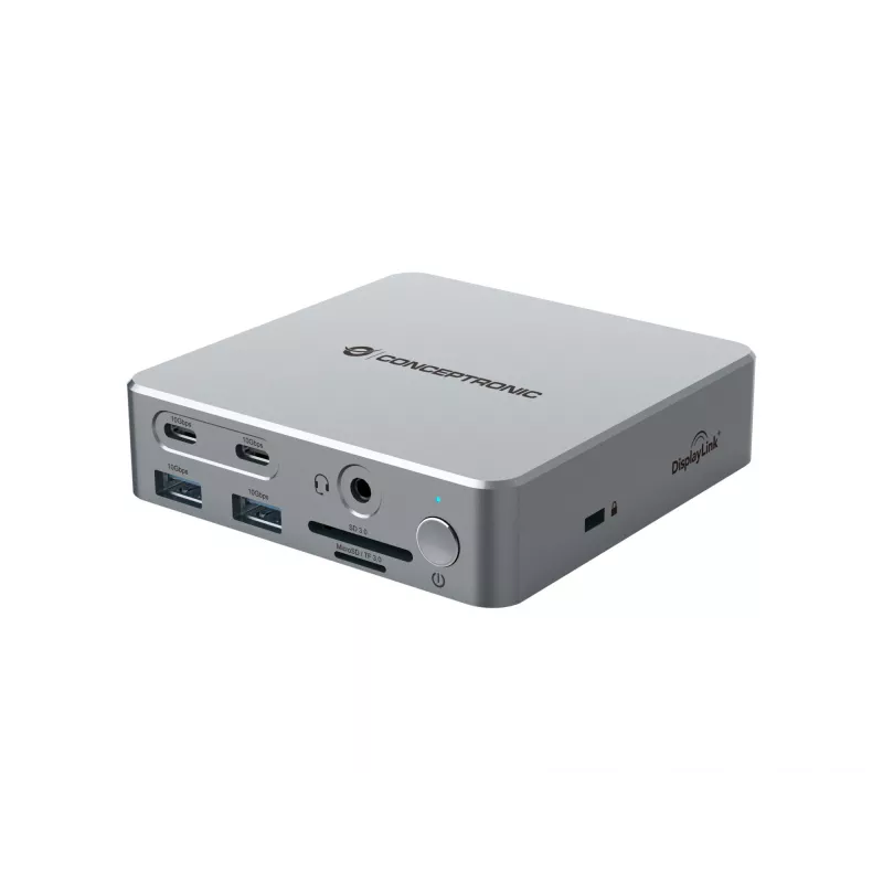 Docking stotelė Conceptronic DONN25G 15-in-1 USB 3.2 Gen 2 DisplayLink, 4K@60Hz, 100W PD