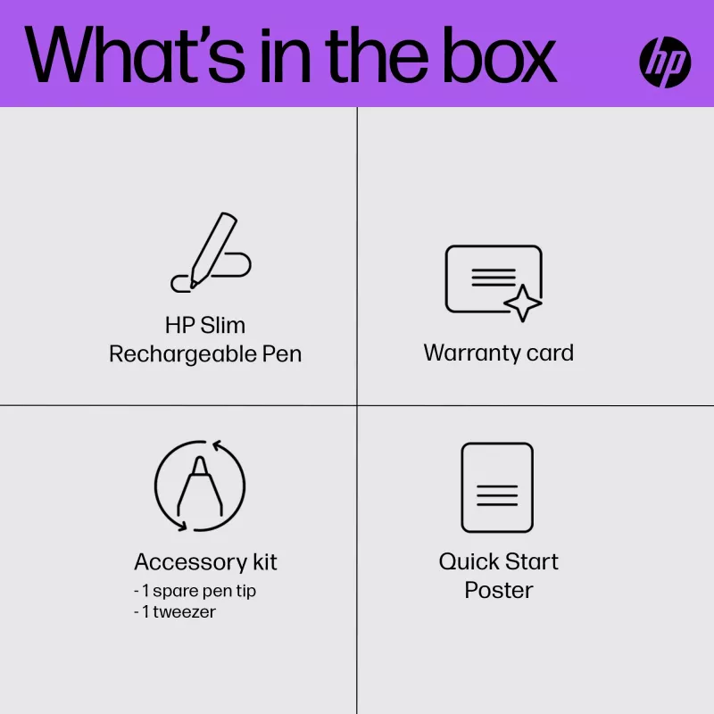 HP Slim Rechargeable Pen juodas su įmontuota baterija