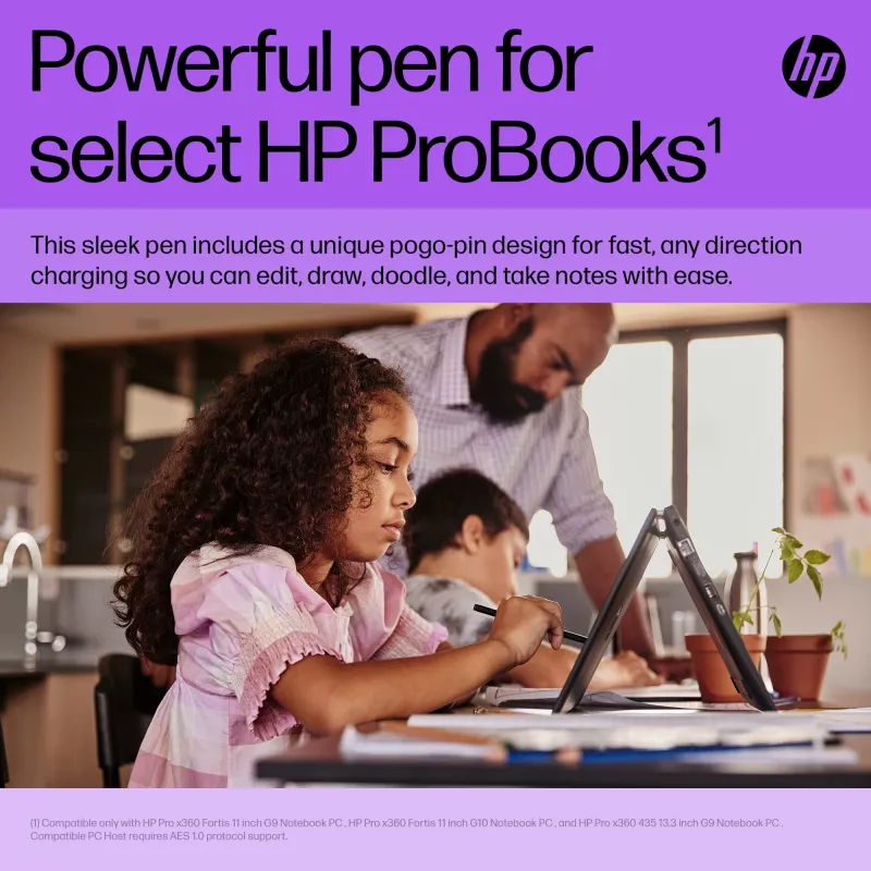 HP Slim Rechargeable Pen juodas su įmontuota baterija