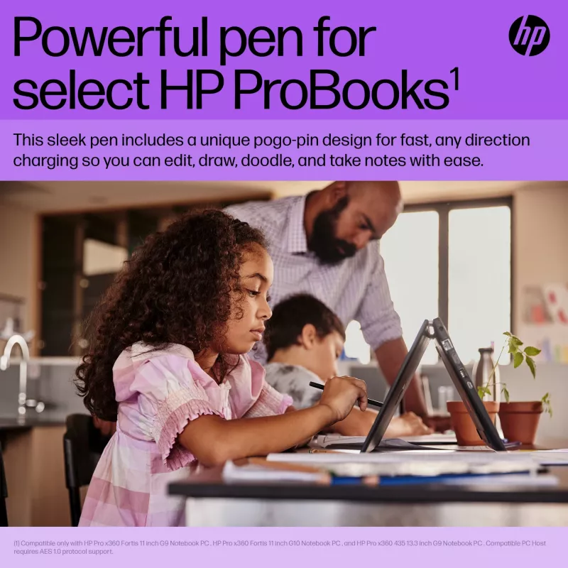 HP Slim Rechargeable Pen juodas su įmontuota baterija