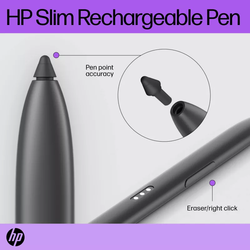 HP Slim Rechargeable Pen juodas su įmontuota baterija