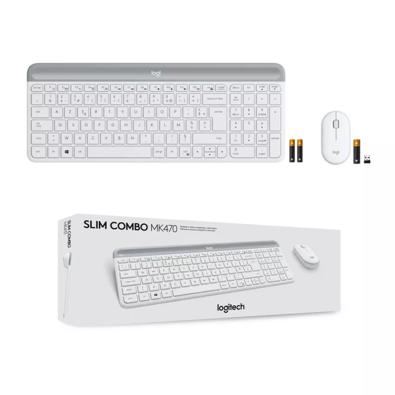 LOGITECH MK470 belaidis klaviatūros ir pelės rinkinys – Offwhite – AZERTY prancūzų