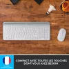 LOGITECH MK470 belaidis klaviatūros ir pelės rinkinys – Offwhite – AZERTY prancūzų