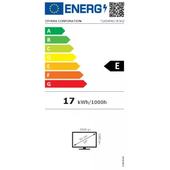 Monitorius iiyama ProLite T2454MSC-B3AG 23,8 colių Full HD LED liečiamas ekranas