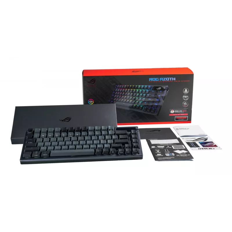 ASUS ROG Azoth klaviatūra žaidimams USB + RF belaidis + Bluetooth QWERTY Juoda