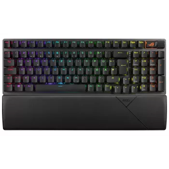 ASUS ROG Strix Scope II 96 Wireless klaviatūra, USB + RF Wireless + Bluetooth, QWERTZ vokiškas išdėstymas, juoda