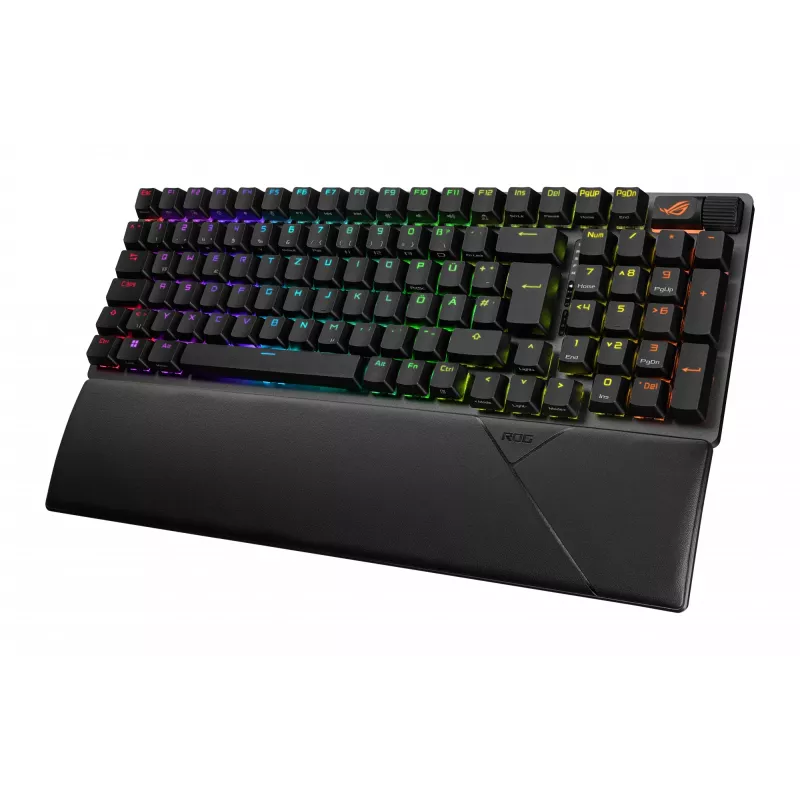 ASUS ROG Strix Scope II 96 Wireless klaviatūra, USB + RF Wireless + Bluetooth, QWERTZ vokiškas išdėstymas, juoda