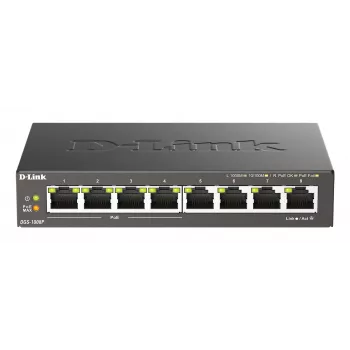 Nevaldomas jungiklis D-Link DGS-1008P/E, L2, 8 prievadų, PoE