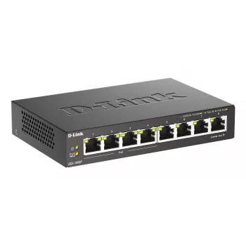 Nevaldomas jungiklis D-Link DGS-1008P/E, L2, 8 prievadų, PoE