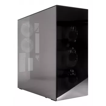 Korpusas ARCTIC Xtender VG (Mirror Black) Premium E-ATX su vertikaliu GPU montavimu