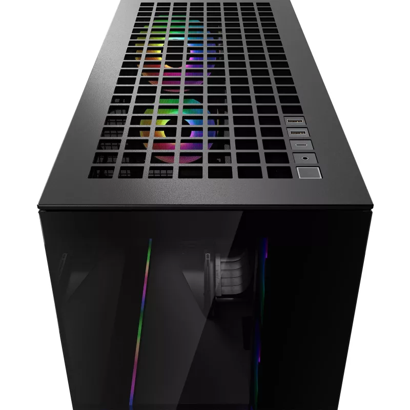 Korpusas ARCTIC Xtender VG (Mirror Black) Premium E-ATX su vertikaliu GPU montavimu