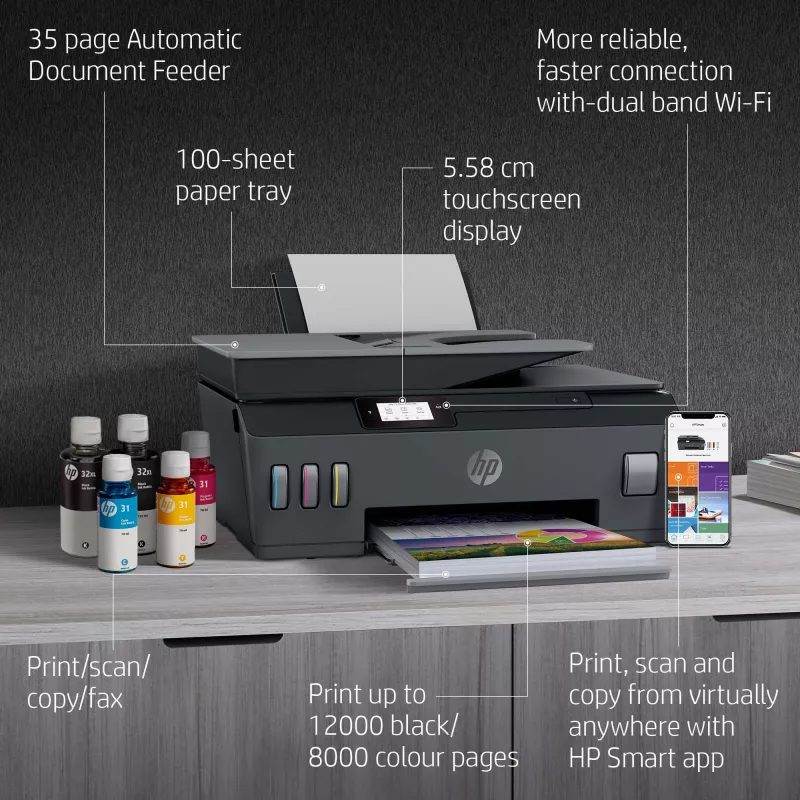 HP Smart Tank Plus 655 belaidis spausdintuvas, kopijavimo aparatas, skaitytuvas, daugiafunkcis, spalvotas