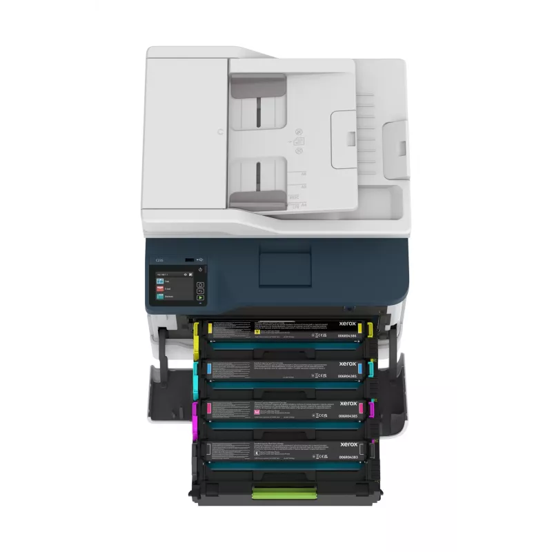 Xerox C235 spalvotas daugiafunkcis įrenginys A4, 22 ppm, belaidis, spausdinimas/kopijavimas/nuskaitymas/faksas, PS3, PCL5e/6, ADF, 2 padėklai, 251 lapas