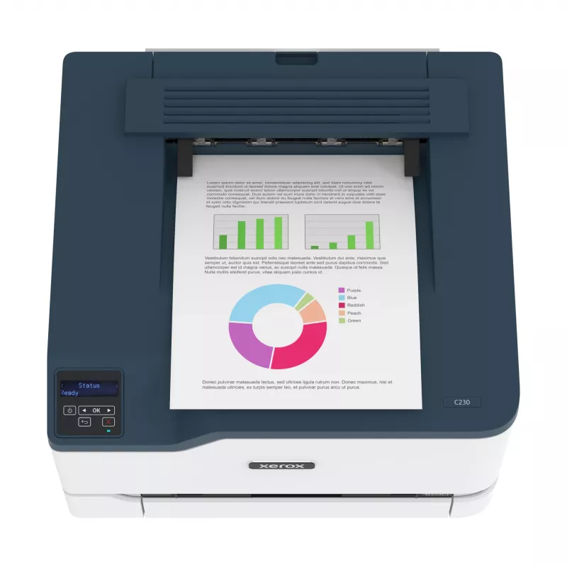 Xerox C230 A4 22ppm belaidis spausdintuvas su dvipusiu spausdinimu, PS3, PCL5e/6, 2 padėklai, iš viso 251 lapas