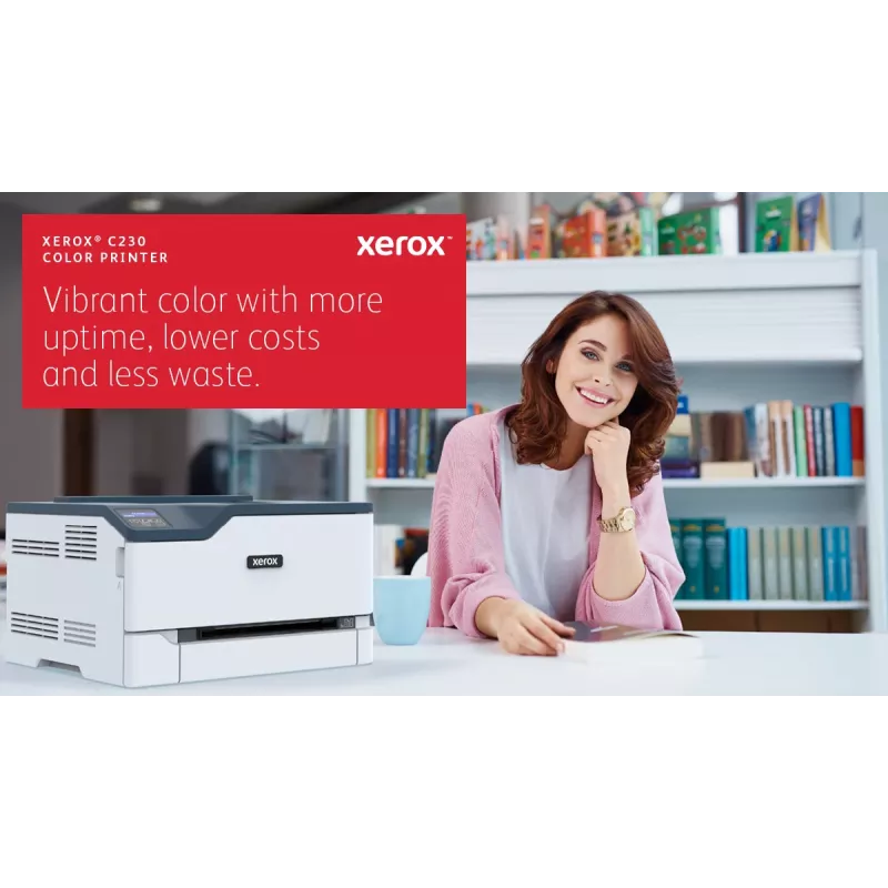Xerox C230 A4 22ppm belaidis spausdintuvas su dvipusiu spausdinimu, PS3, PCL5e/6, 2 padėklai, iš viso 251 lapas