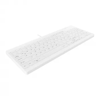 Contour Design Active Key Contour QuickClean medicininė klaviatūra IP68 kompaktiška laida balta DE C7012