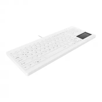 Contour Design Active Key Contour QuickClean medicininė klaviatūra IP68 su jutikliniu kilimėliu kompaktiška laidinė balta DE C7412