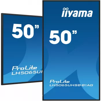 IIYAMA LH5065UHSB-B1AG skaitmeninės reklamos ekranas, 125,7 cm (49,5 colio), LCD, Wi-Fi, 800 cd/m², 4K Ultra HD, juodas, su integruotu procesoriumi, Android 11, 24/7