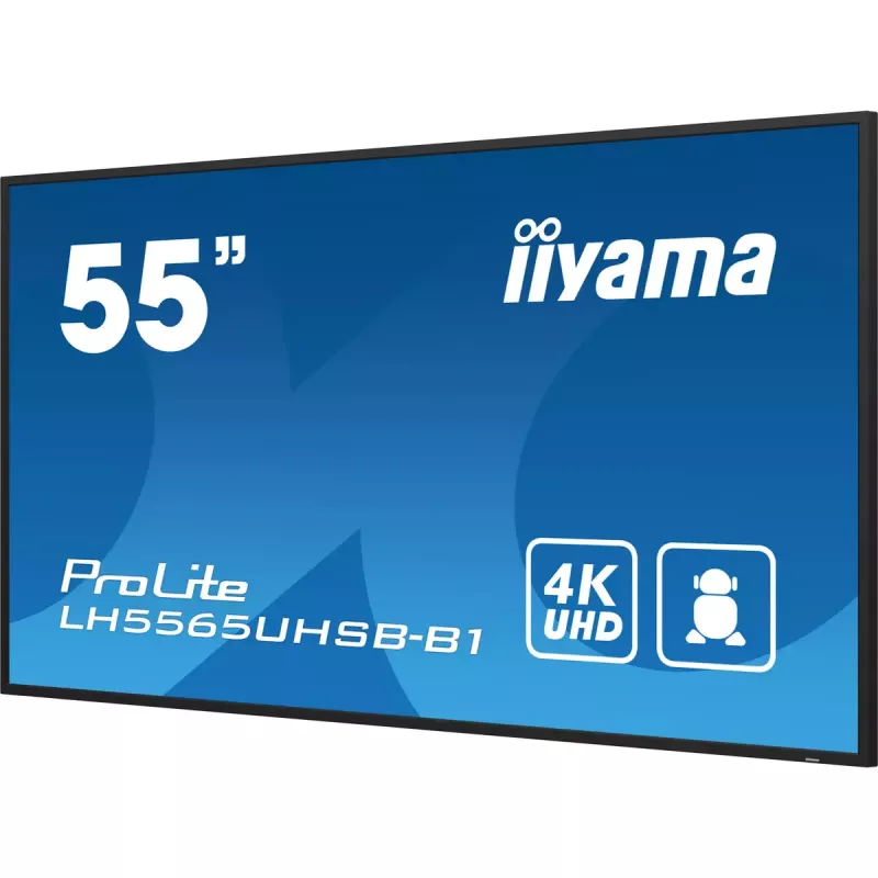 iiyama LH5565UHSB-B1 Signage ekranas Kiosko dizainas 138.7 cm (54.6 col.) LED Wi-Fi 800 cd/m² 4K Ultra HD Juodas Įmontuotas procesorius Android 11 24/7