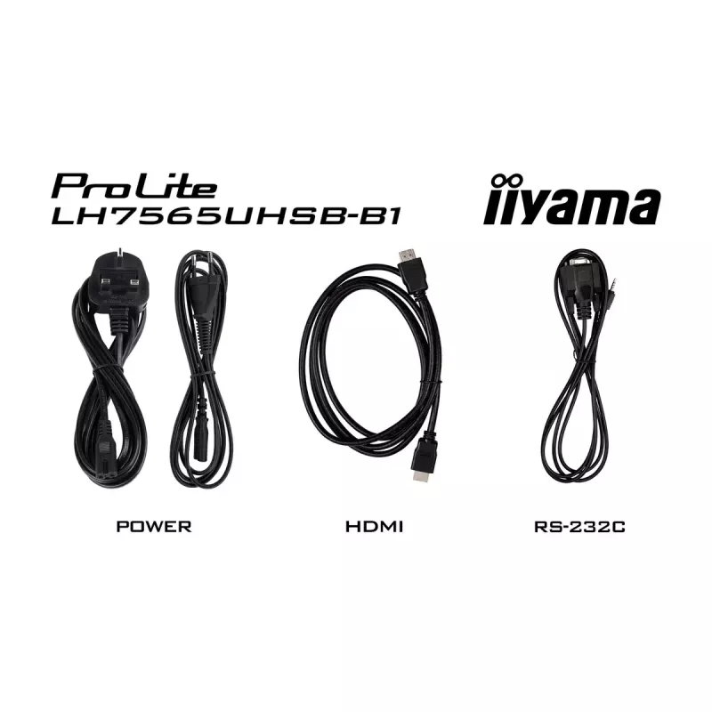 „iiyama LH7565UHSB-B1“ reklaminis ekranas su kiosko dizainu 189,2 cm (74,5 col.) LED Wi-Fi 800 cd/m² 4K Ultra HD juodas su integruotu procesoriumi Android 11 24/7