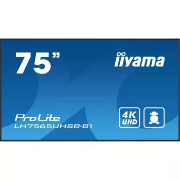 „iiyama LH7565UHSB-B1“ reklaminis ekranas su kiosko dizainu 189,2 cm (74,5 col.) LED Wi-Fi 800 cd/m² 4K Ultra HD juodas su integruotu procesoriumi Android 11 24/7