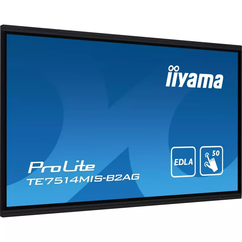 iiyama PROLITE TE7514MIS-B2AG Kiosko dizainas 190,5 cm (75 colių) LCD Wi-Fi 435 cd/m² 4K Ultra HD Juoda Liečiamasis ekranas Integruotas procesorius Android 24/7
