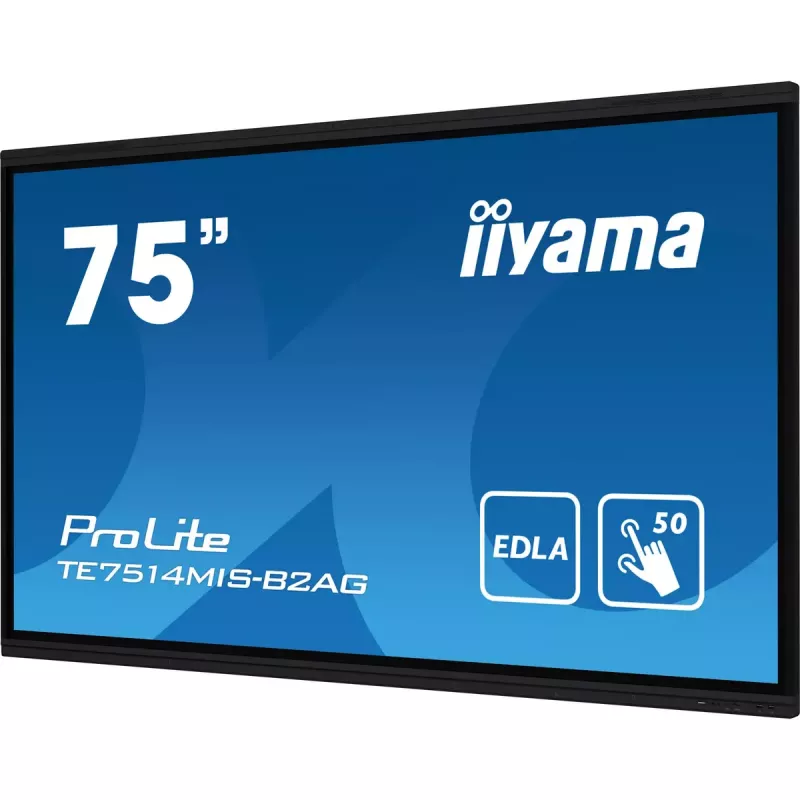 iiyama PROLITE TE7514MIS-B2AG Kiosko dizainas 190,5 cm (75 colių) LCD Wi-Fi 435 cd/m² 4K Ultra HD Juoda Liečiamasis ekranas Integruotas procesorius Android 24/7