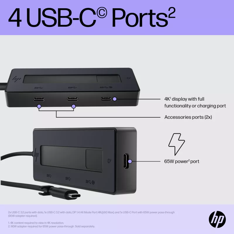 USB-C kelių prievadų stotelė HP 4K 6G842AA#ABB