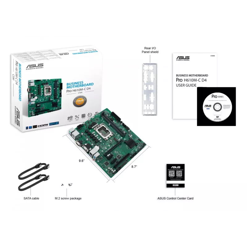 ASUS PRO H610M-C D4-CSM Intel H610 LGA 1700 micro ATX pagrindinė plokštė