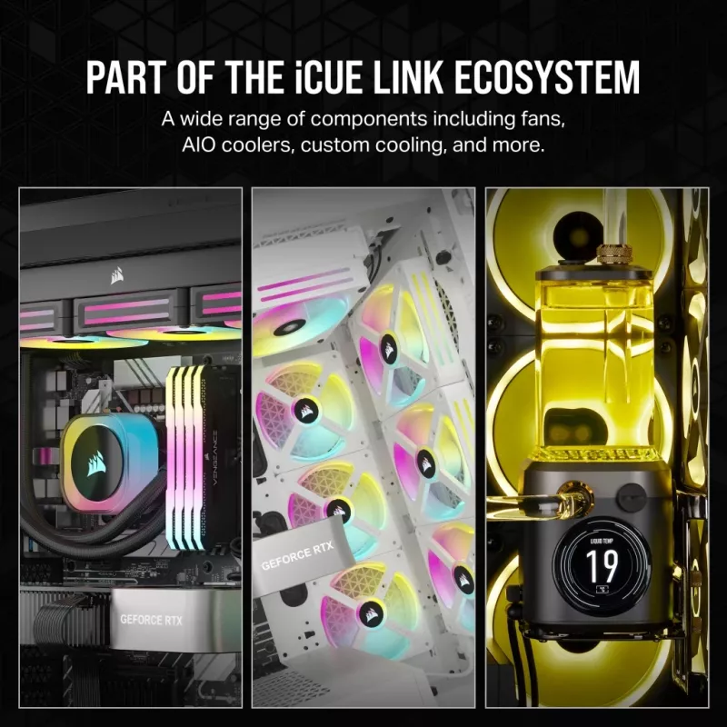 CORSAIR CPU aušintuvas - Icue Link H100I RGB AIO skystinis aušintuvas - Baltas