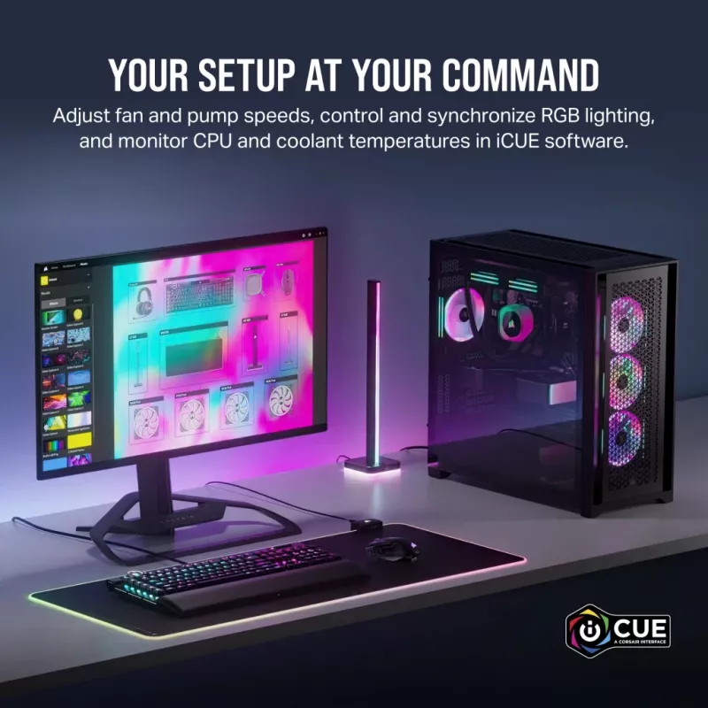 CORSAIR CPU aušintuvas - Icue Link H100I RGB AIO skystinis aušintuvas - Baltas