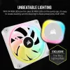 CORSAIR CPU aušintuvas - Icue Link H100I RGB AIO skystinis aušintuvas - Baltas
