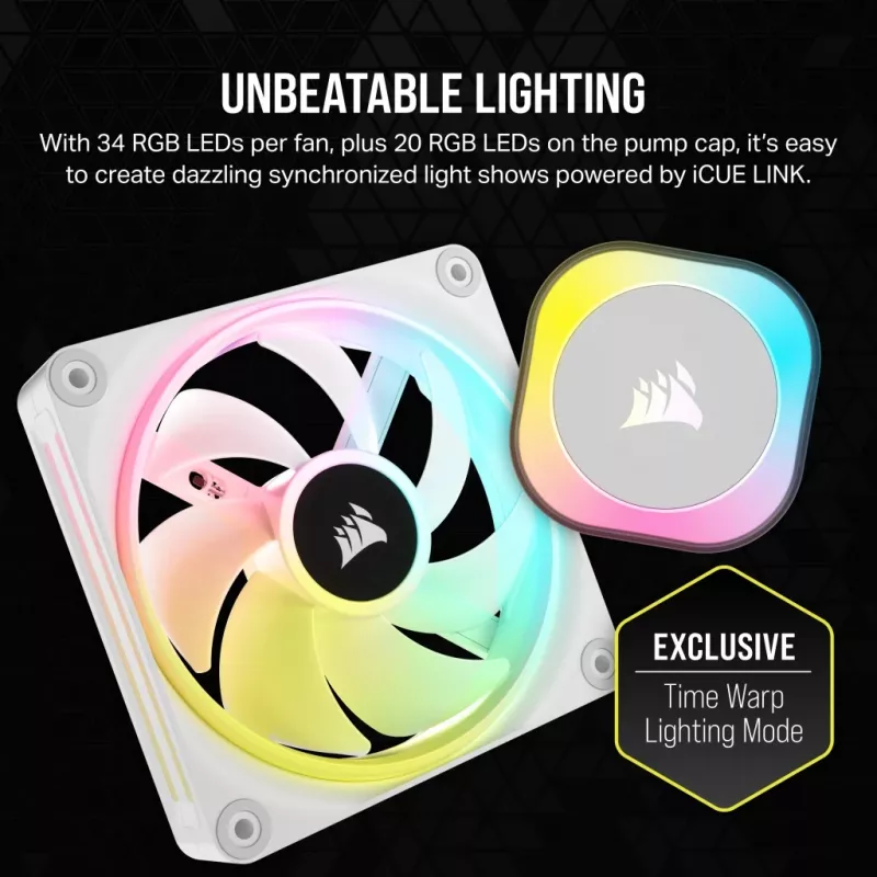 CORSAIR CPU aušintuvas - Icue Link H100I RGB AIO skystinis aušintuvas - Baltas