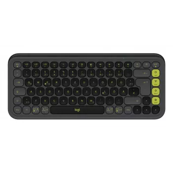 LOGITECH belaidė klaviatūra Pop Icon Keys - Graphite & Green QWERTZ vokiška