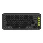 LOGITECH belaidė klaviatūra Pop Icon Keys - Graphite & Green QWERTZ vokiška