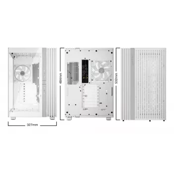 PC korpusas bequiet! LIGHT BASE 900 FX Full Tower White — Full Tower, XL-ATX, RGB ventiliatoriai, 49.5 cm GPU, 190 mm CPU aušintuvas
