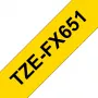 Brother TZE-FX651 lipni juosta, juoda ant geltonos, 8 m