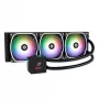 ENERMAX Aquafusion II 360 mm, skystas aušinimas CPU, 3x120 mm ventiliatoriai, 380 W TDP, juoda