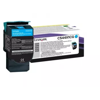 Kasetė LEXMARK Toner - 4000 puslapių - Cyan, skirta C544/X544 (0c544x1cg)