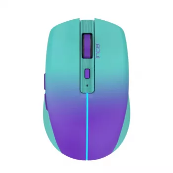 INCA IWM-511RM belaidė pelė – RF + Bluetooth + USB Type-C, 1600 DPI, 6 mygtukai, žalia-violetinė