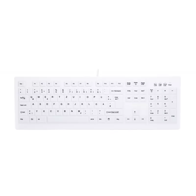 Contour Design Active Key Contour ClassicClean Medicininė Klaviatūra su Nuimamu Dangteliu Pilno Dydžio Laidinė Balta DE C8100