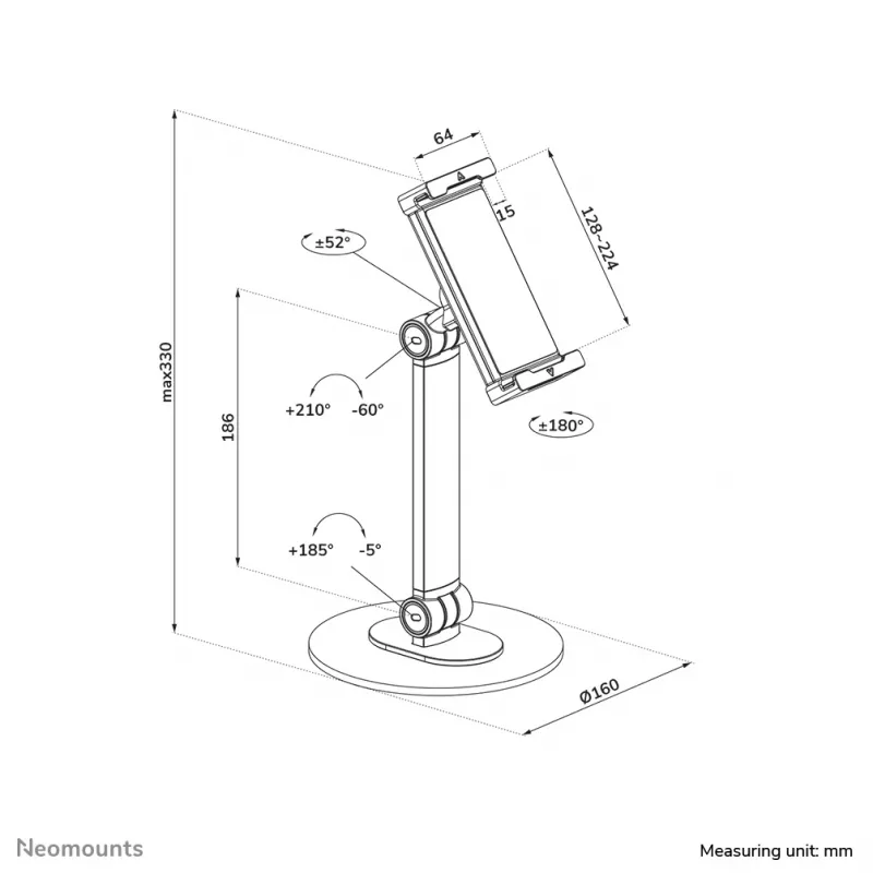 Neomounts DS15-540WH1 Universalus planšetinio kompiuterio stovas 4.7-12.9 colio