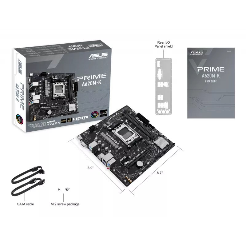ASUS PRIME A620M-K AMD A620 Socket AM5 micro ATX pagrindinė plokštė