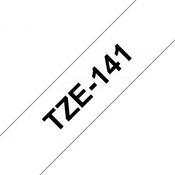 Brother TZE-141 etikečių juosta Juoda ant permatomo