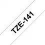 Brother TZE-141 etikečių juosta Juoda ant permatomo