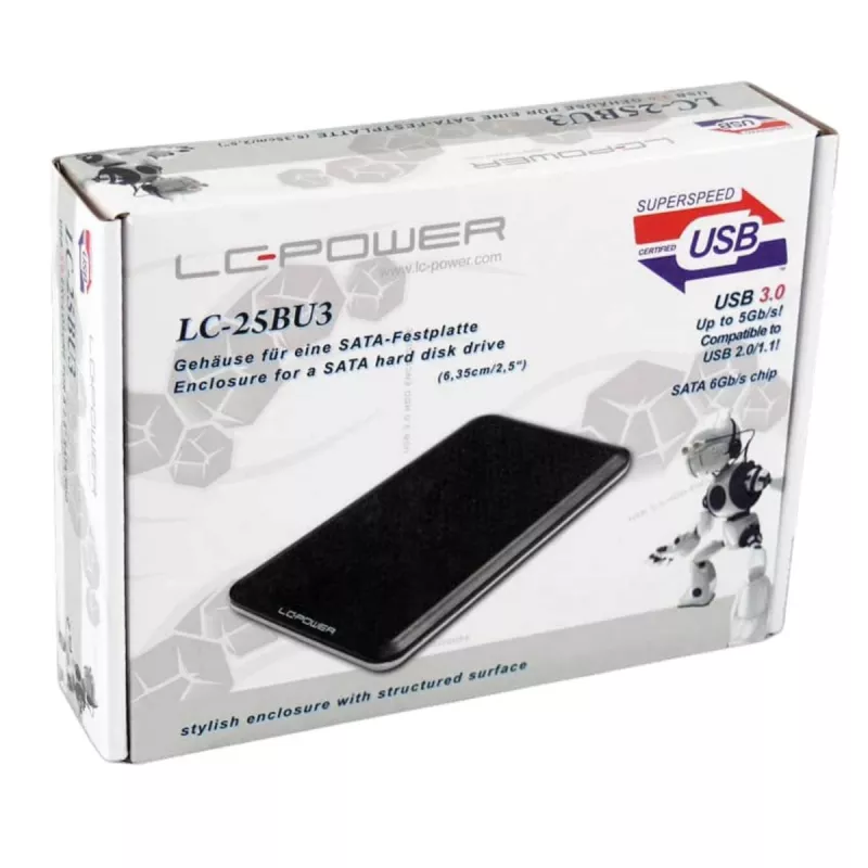 LC-POWER Išorinis kietojo disko korpusas LC-25BU3 - USB 3.0 6,35 cm (2,5 inch) juodas