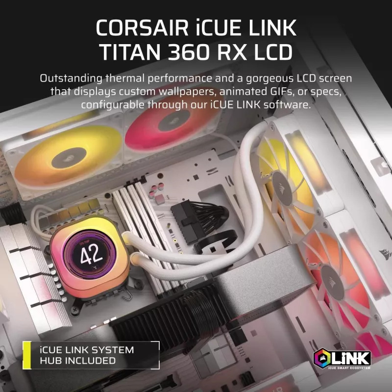 CORSAIR CPU aušintuvas - Icue Link Titan 360 Rx LCD skysčio aušintuvas