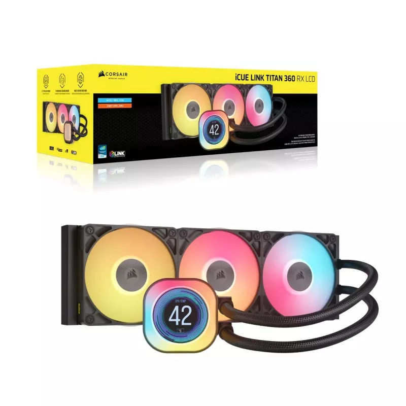CORSAIR CPU aušintuvas - Icue Link Titan 360 Rx LCD skysčio aušintuvas