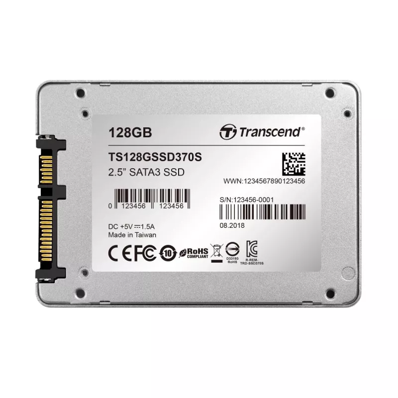 TRANSCEND SSD 370 128GB 2,5 colio SATA III 6Gb/s MLC aliuminio korpusas